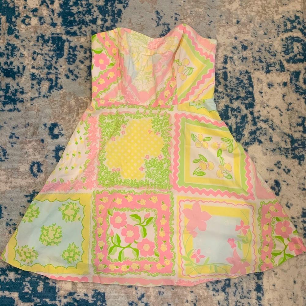 Lilly Pulitzer | strapless bright mink dress 2!